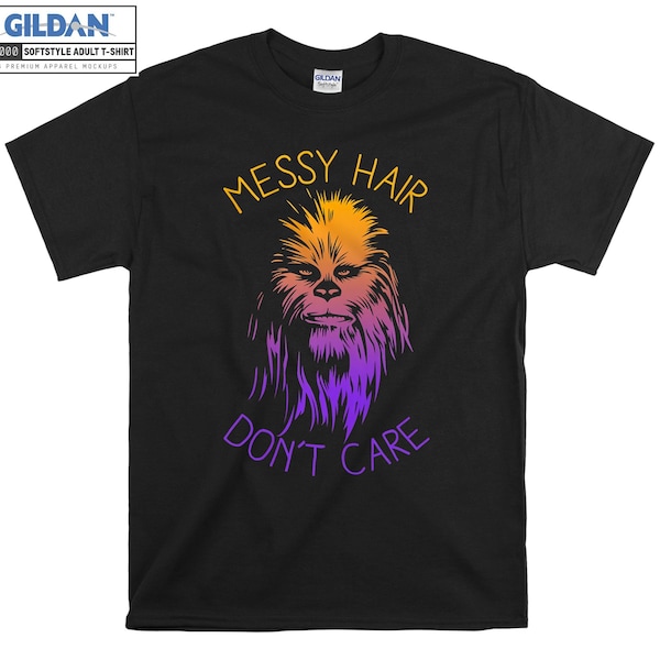 Chewbacca Messy Hair Don't Care T-Shirt Hoody Kinder Kinder Tragetasche Tshirt S-M-L-XL-XXL-3XL-4XL-5XL Gildan Oversized Herren Damen Unisex 7228