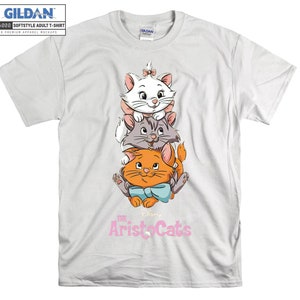 Gli Aristogatti Disney T-shirt con cappuccio Bambini Bambino Tote Bag Maglietta S-M-L-XL-XXL-3XL-4XL-5XL Gildan Oversize Uomo Donna Unisex A483