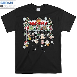 Mickey Friends Merry Christmas T-shirt Hoodie Kids Child Tote Bag Tshirt S-M-L-XL-XXL-3XL-4XL-5XL Gildan Oversized Men Women Unisex A938