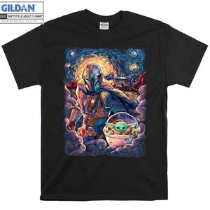 Camisetas estilo Star Wars The Mandalorian The Child Starry Night, sudaderas navideñas para niños y adultos, pijamas navideños personalizables AB887