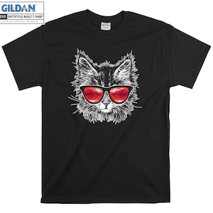 Katze Party Brille Katze Haustier Liebhaber T-Shirt Hoody Kinder Kinder Tragetasche Tshirt S-M-L-XL-XXL-3XL-4XL-5XL Gildan Oversized Herren Damen Unisex 6587