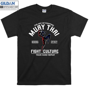 Muay Thai T shirt Fighting Train Hard Repeat T-shirt Tshirt S-M-L-XL-XXL-3XL-4XL-5XL Oversized Men Women Unisex D1169