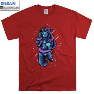 Octopus Astronaut Camiseta Jellyfish Space Gun Camiseta Camiseta Oversized S M L XL XXL 3XL 4XL 5XL Hombres Mujeres Unisex D3385