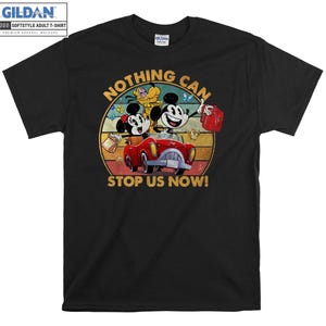 Retro Disney Mickey Minnie Pluto Shirt Nothing Can Stop Us Now T-Shirts, Kids & Adult Holiday Hoodies, Customizable Christmas Pajamas AC501