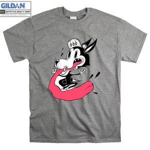 Long Tongue Wolf bbb T-shirt Funny Cartoon Animal T shirt Tshirt Oversized S M L XL XXL 3XL 4XL 5XL Men Women Unisex D3415