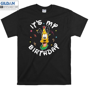 Pluto Dog It's My Birthday Dog T-shirt Hoody Kids Child Tote Bag Tshirt S-M-L-XL-XXL-3XL-4XL-5XL Gildan Oversized Men Women Unisex 7162