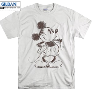 Mickey Mouse Sketch T-shirt Hoodie Kids Child Tote Bag Tshirt S-M-L-XL-XXL-3XL-4XL-5XL Gildan Oversized Men Women Unisex A416