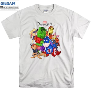 Winnie l’ourson Avengers Disney T-shirt Sweat à capuche Enfants Sac fourre-tout Tshirt S-M-L-XL-XXL-3XL-4XL-5XL Gildan Surdimensionné Hommes Femmes Unisexe A295