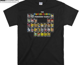 The Super Mario Periodic Table Funny T-shirt Hoody Kid Child Tote Bag Tshirt S-M-L-XL-XXL-3XL-4XL-5XL Gildan Oversized Men Women Unisex 7478