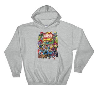 Marvel Comics Heroes Group Shot Graphic  Mcu Fans Gift Hoodie Sweat Pullover S-M-L-XL-XXL-3XL-4XL-5XL Oversized Men Women Unisex AC409