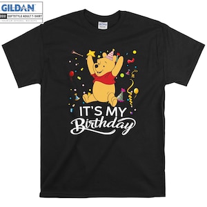 Pooh Winnie the Pooh It's My Birthday T shirt Hoodie Hoody T-shirt Tshirt S-M-L-XL-XXL-3XL-4XL-5XL Oversized Men Women Unisex 6461