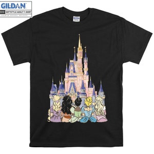 Princesa Acuarela Castillo Camiseta Camiseta Sudadera con capucha Niños Niño Bolso de mano Camiseta S-M-L-XL-XXL-3XL-4XL-5XL Gildan Hombres de gran tamaño Mujeres Unisex A886