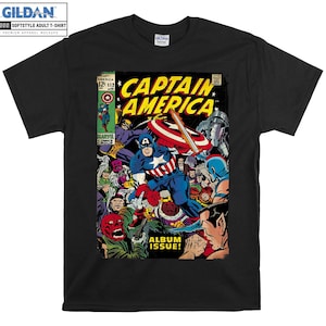 marvel captain america avengers fumetto copertina grafica t-shirt T-shirt, felpe con cappuccio per le feste per bambini e adulti, pigiama natalizio personalizzabile AB706