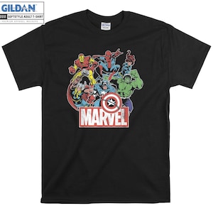 Marvel Avengers personnages T-shirt à capuche enfants enfant sac fourre-tout Tshirt S-M-L-XL-XXL-3XL-4XL-5XL Gildan surdimensionné hommes femmes unisexe A700