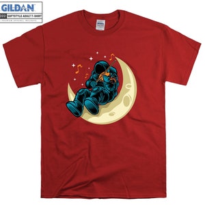 Violinista Astronauta Camiseta Músico Moon Artsy Camiseta Camiseta Oversized S M L XL XXL 3XL 4XL 5XL Hombres Mujeres Unisex D3374