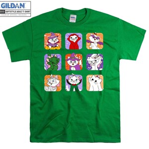 Disney Marie Cat Halloween Stimmungen T-Shirt Hoodie Kinder Kind Einkaufstasche Tshirt S-M-L-XL-XXL-3XL-4XL-5XL Gildan Übergroße Männer Frauen Unisex H50