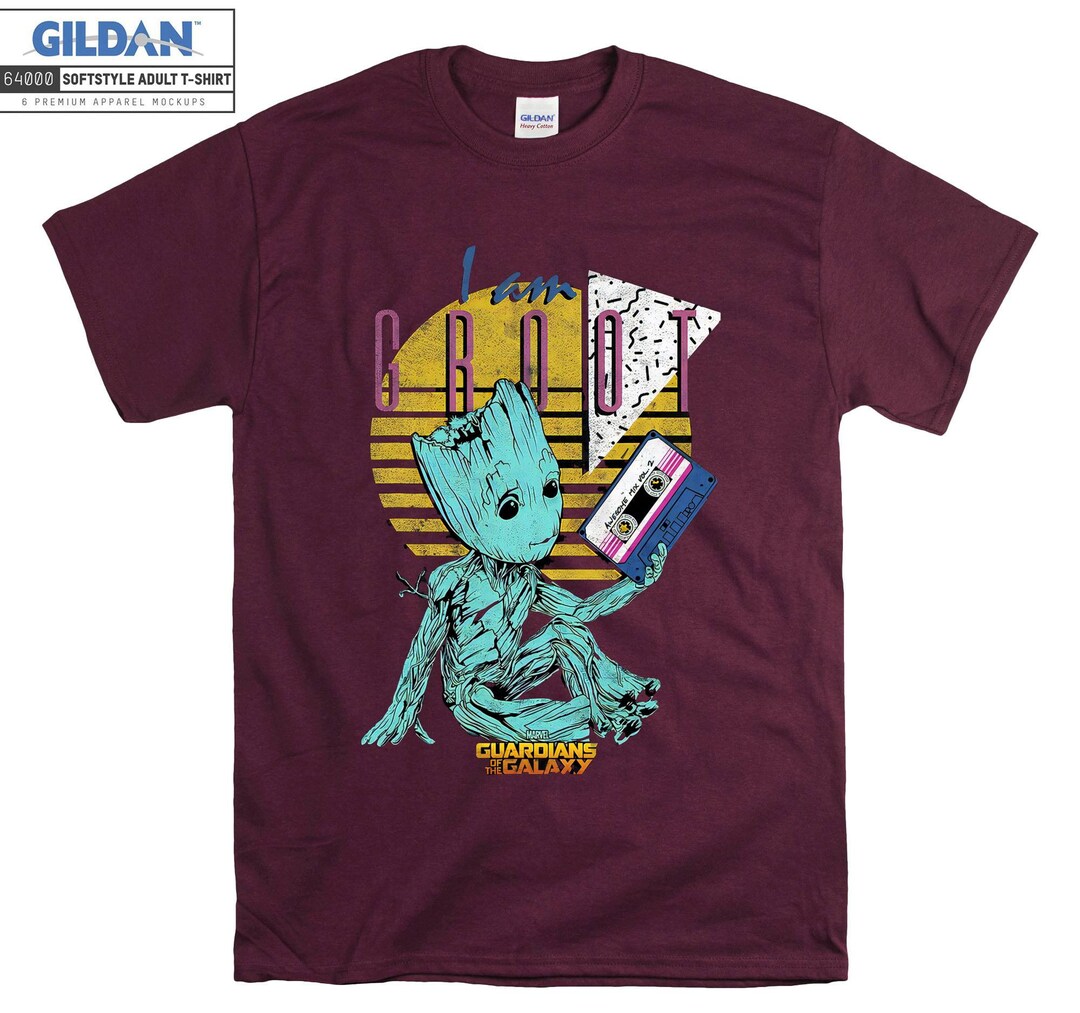 T-shirt Marvel Guardians Of The Galaxy – Groot Wave – Taille L Noir – Neuf Avec étiquette