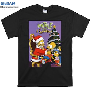 Natale Les Simpsons Famille T-shirt Sweat à capuche Enfants Enfant Sac fourre-tout Tshirt S-M-L-XL-XXL-3XL-4XL-5XL Gildan Surdimensionné Hommes Femmes Unisexe A709