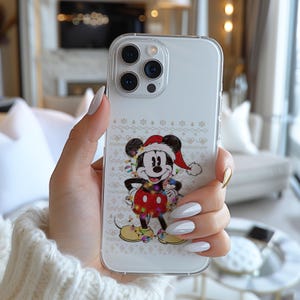Custodia per telefono con luci di Natale di Babbo Natale e Topolino Ugly Mickeys AC764