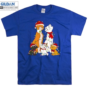 Disney Les Aristochats Père Noël T-shirt Sweat à capuche Enfants Enfant Sac fourre-tout Tshirt S-M-L-XL-XXL-3XL-4XL-5XL Gildan Surdimensionné Hommes Femmes Unisexe A484