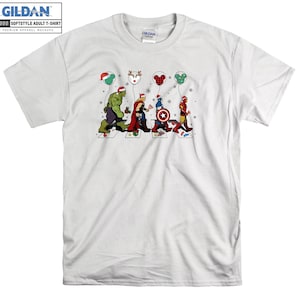 Marvel Avenger Noël Super-héros T-shirt Sweat à capuche Enfants Sac fourre-tout T-shirt S-M-L-XL-XXL-3XL-4XL-5XL Gildan Surdimensionné Hommes Femmes Unisexe A21