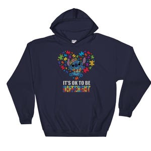 Disney Stitch It's Ok To Be Different Poster Famous Hero Hoodie Sweatshirt Pullover S-M-L-XL-XXL-3XL-4XL-5XL Oversized Men Women Unisex 7581