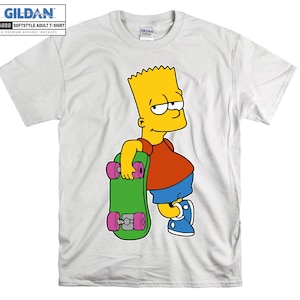 The Simpsons Bart Simpson Skateboard T shirt Art Cartoon T-shirt Tshirt S-M-L-XL-XXL-3XL-4XL-5XL Oversized Men Women Unisex 4840