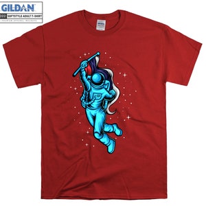 Bandera con traje de astronauta Camiseta Space Artsy Camiseta Oversized S M L XL XXL 3XL 4XL 5XL Hombres Mujeres Unisex D3382