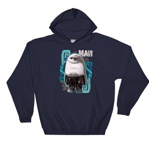 Funny Disney Moana Maui Half Shark T  Magic Kingdom Hoodie Sweat Pullover S-M-L-XL-XXL-3XL-4XL-5XL Oversized Men Women Unisex AC342