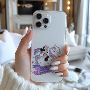 Custodia per telefono Disney Minnie Mouse con unicorno a cavallo I Believ AB413