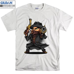 Shotgun Man T-shirt Cartoon Masked T shirt Tshirt Oversized S M L XL XXL 3XL 4XL 5XL Men Women Unisex D3346
