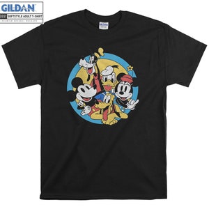 ディズニー ミッキーと仲間たち レトロ Tシャツ フーディ キッズ 子供用 トートバッグ Tシャツ S-M-L-XL-XXL-3XL-4XL-5XL ギルダン オーバーサイズ メンズ レディース ユニセックス 6751