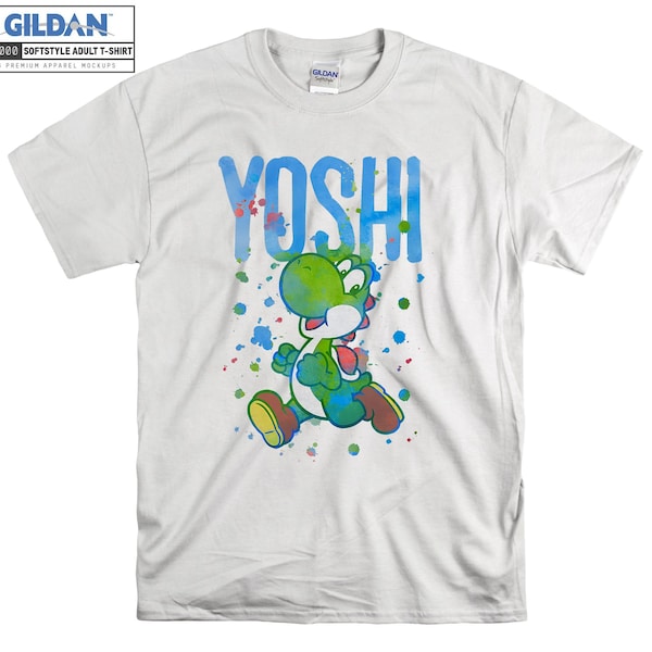 Super Mario Yoshi Watercolor Splash T shirt Hoodie Hoody T-shirt Tshirt S-M-L-XL-XXL-3XL-4XL-5XL Oversized Men Women Unisex 6445