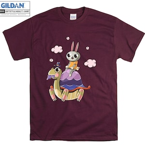 Rabbit Riding Tortoise T-shirt Funny Cartoon Animal T shirt Tshirt Oversized S M L XL XXL 3XL 4XL 5XL Men Women Unisex D3401