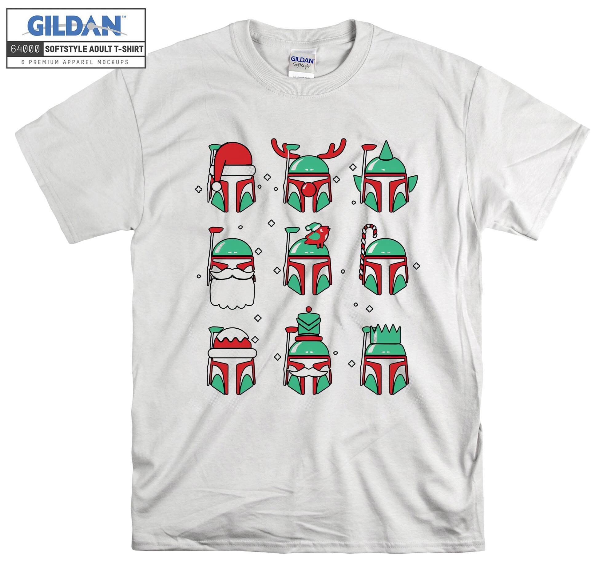 Boba Fett Santa Hat Christmas T-shirt Hoodie Kids Child Tote Bag Tshirt S-M-L-XL-XXL-3XL-4XL-5XL Gildan Oversized Men Women Unisex A840