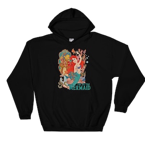 Disney Little Mermaid Ariel Princess Retro   Flounder Hoodie Sweat  Pullover S-M-L-XL-XXL-3XL-4XL-5XL Oversized Men Women Unisex AC86