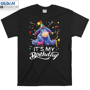 Eeyore My Birthday Celebration Tee T-shirt Hoody Kids Child Tote Bag Tshirt S-M-L-XL-XXL-3XL-4XL-5XL Gildan Oversized Men Femmes Unisexe 6885