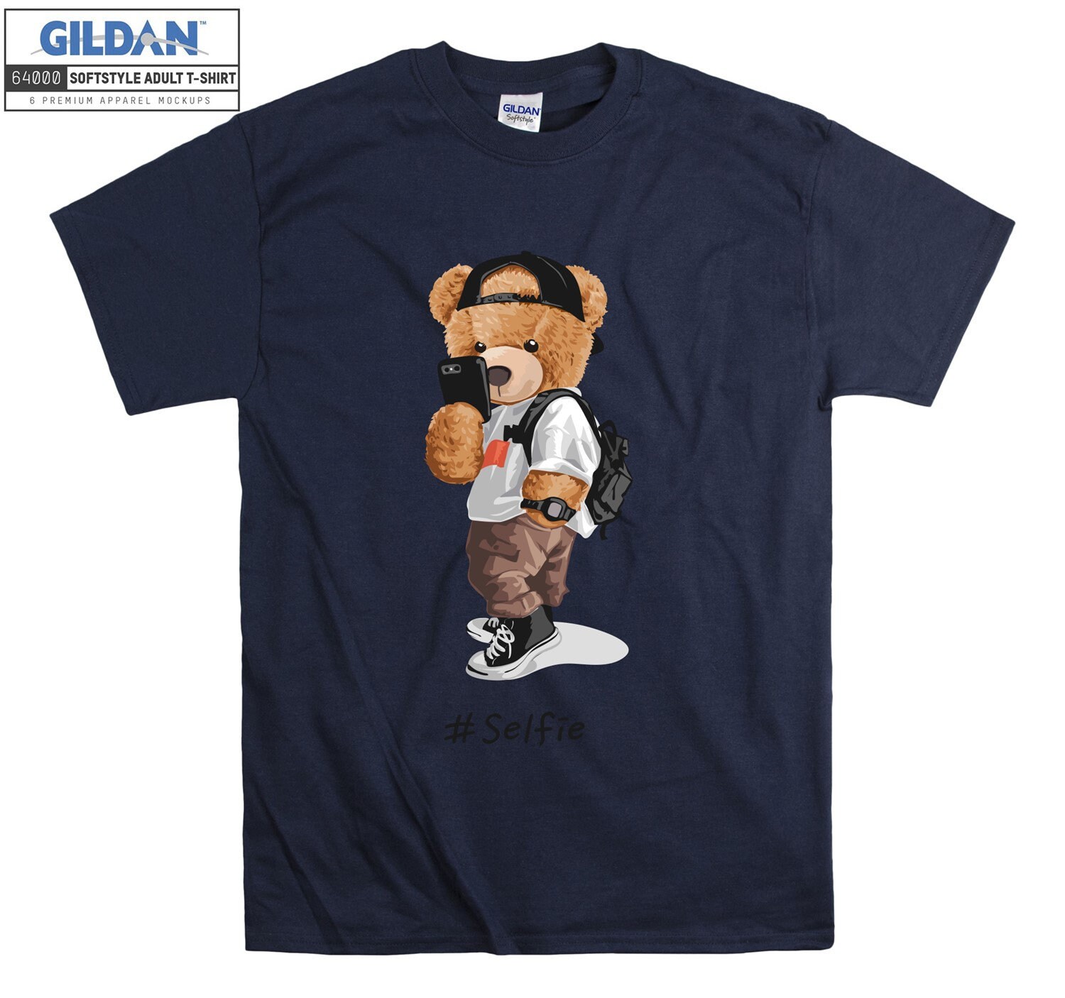 Cool Young Bear T-shirt Boy Phone Hat T Shirt Tshirt