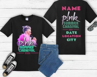 Custom P!nk Pink Singer Summer Carnival 2024 Festival Tour T-Shirt Hoodie - Men Women Unisex, Sizes S-5XL, Oversized, Personalized | P5B6