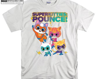 Junior SuperKitties Pounce! T-shirt Hoodie Kids Child Tote Bag Tshirt S-M-L-XL-XXL-3XL-4XL-5XL Gildan Oversized Men Women Unisex A395