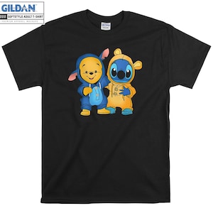 Winnie The Pooh and Stitch Meilleur T-shirt Hoody Kid Child Tote Bag Tshirt S-M-L-XL-XXL-3XL-4XL-5XL Oversized Men Femmes Unisexe 7498