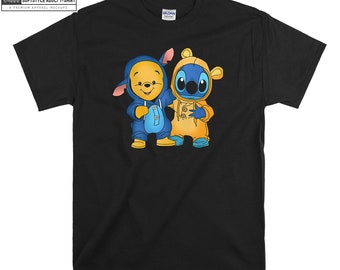 Winnie The Pooh and Stitch Best T-shirt Hoody Kid Child Tote Bag Tshirt S-M-L-XL-XXL-3XL-4XL-5XL Gildan Oversized Men Women Unisex 7498