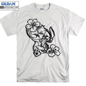 Ohana Lilo et Stitch T-shirt Sweat à capuche Enfants Enfant Sac fourre-tout Tshirt S-M-L-XL-XXL-3XL-4XL-5XL Gildan Surdimensionné Hommes Femmes Unisexe A951