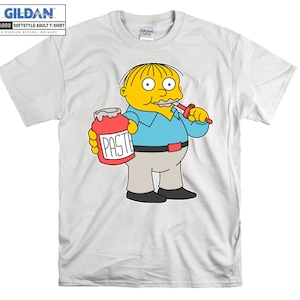 The Simpsons Ralph Wiggum Paste T shirt Art Cartoon T-shirt Tshirt S-M-L-XL-XXL-3XL-4XL-5XL Oversized Men Women Unisex 4836