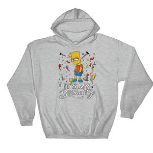 シンプソンズ TVシリーズ ヒーロー バート・シンプソン イッツ・マイ・バースデー パーカー スウェットシャツ プルオーバー S-M-L-XL-XXL-3XL-4XL-5XL オーバーサイズ メンズ レディース ユニセックス 6553