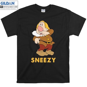 Sneezy Dwarf Biancaneve e i sette nani T-shirt con cappuccio Felpa con cappuccio T-shirt S-M-L-XL-XXL-3XL-4XL-5XL Oversize Uomo Donna Unisex 6470