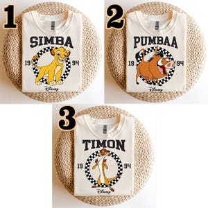 Lion King Tshirt – Simba, Pumbaa, Timon – 1994 Disney Vintage Style Tee – Classic Cartoon Cotton Tshirt for Kids & Fans SE46