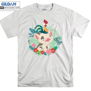 Camisetas Disney Moana Pua y Hei Hei Floral Voyagers, lindas camisetas de Moana, sudaderas navideñas para niños y adultos, pijamas navideños personalizables AC98