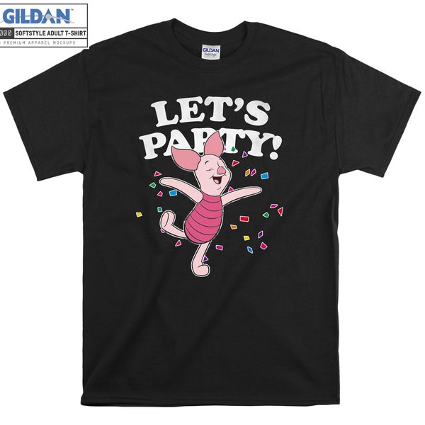 Piglet Winnie the Pooh Let es Party T-Shirt Hoody Kinder Kinder Tragetasche Tshirt S-M-L-XL-XXL-3XL-4XL-5XL Gildan Oversized Herren Damen Unisex 7153