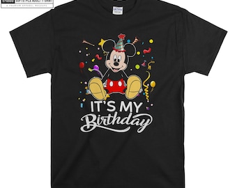 Disney Mickey Mouse Its My Birthday T-shirt Hoody Kids Child Tote Bag Tshirt S-M-L-XL-XXL-3XL-4XL-5XL Gildan Oversized Men Women Unisex 6760